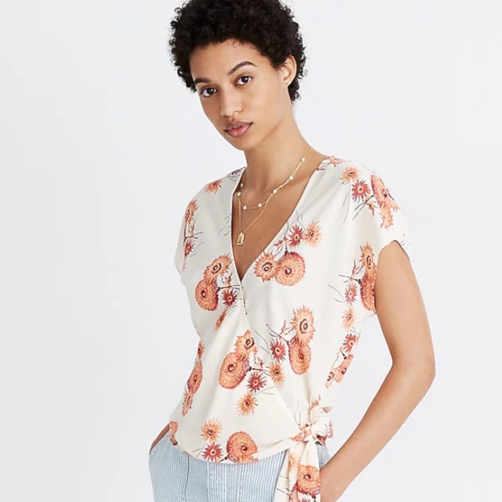 Madewell Side Tie Wrap Shirt - Picture 1 of 6